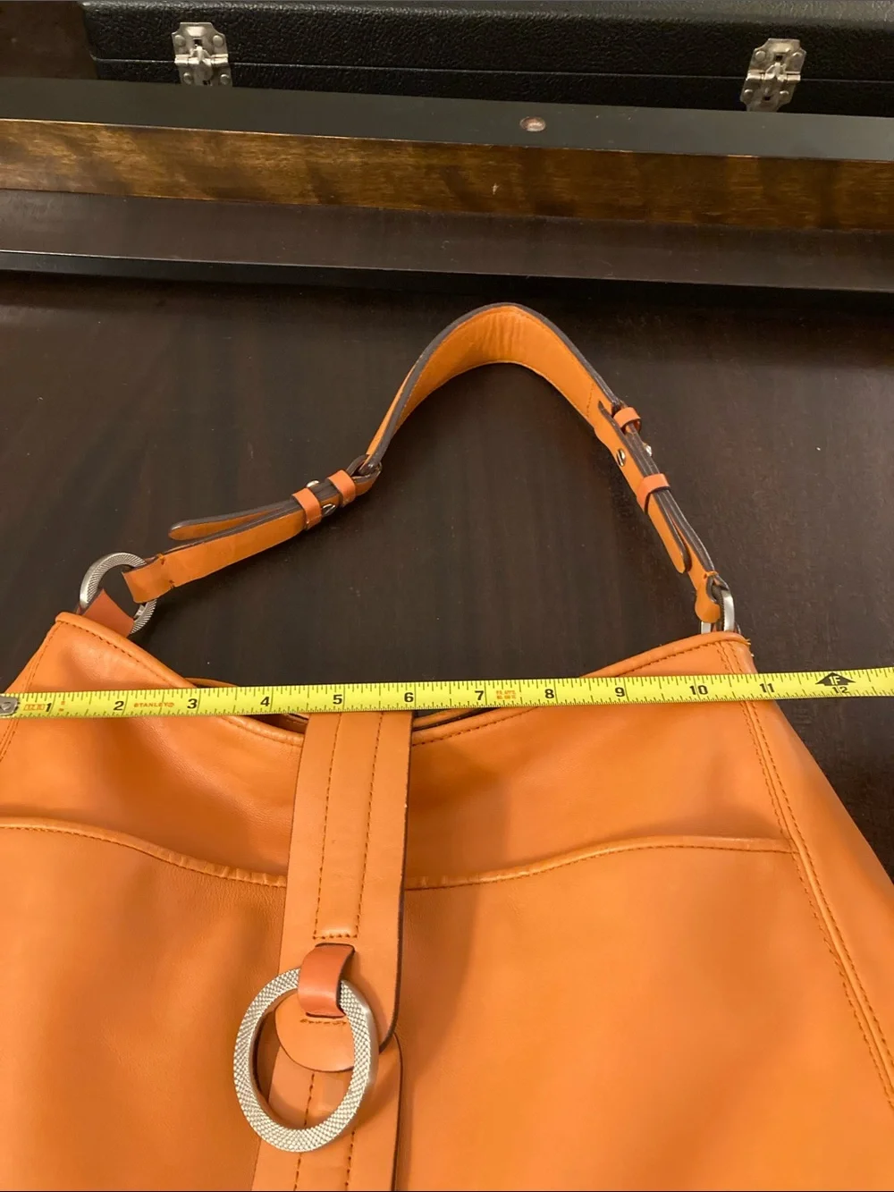 Ann Taylor Women's Orange Leather Hobo Shoulder Bag
